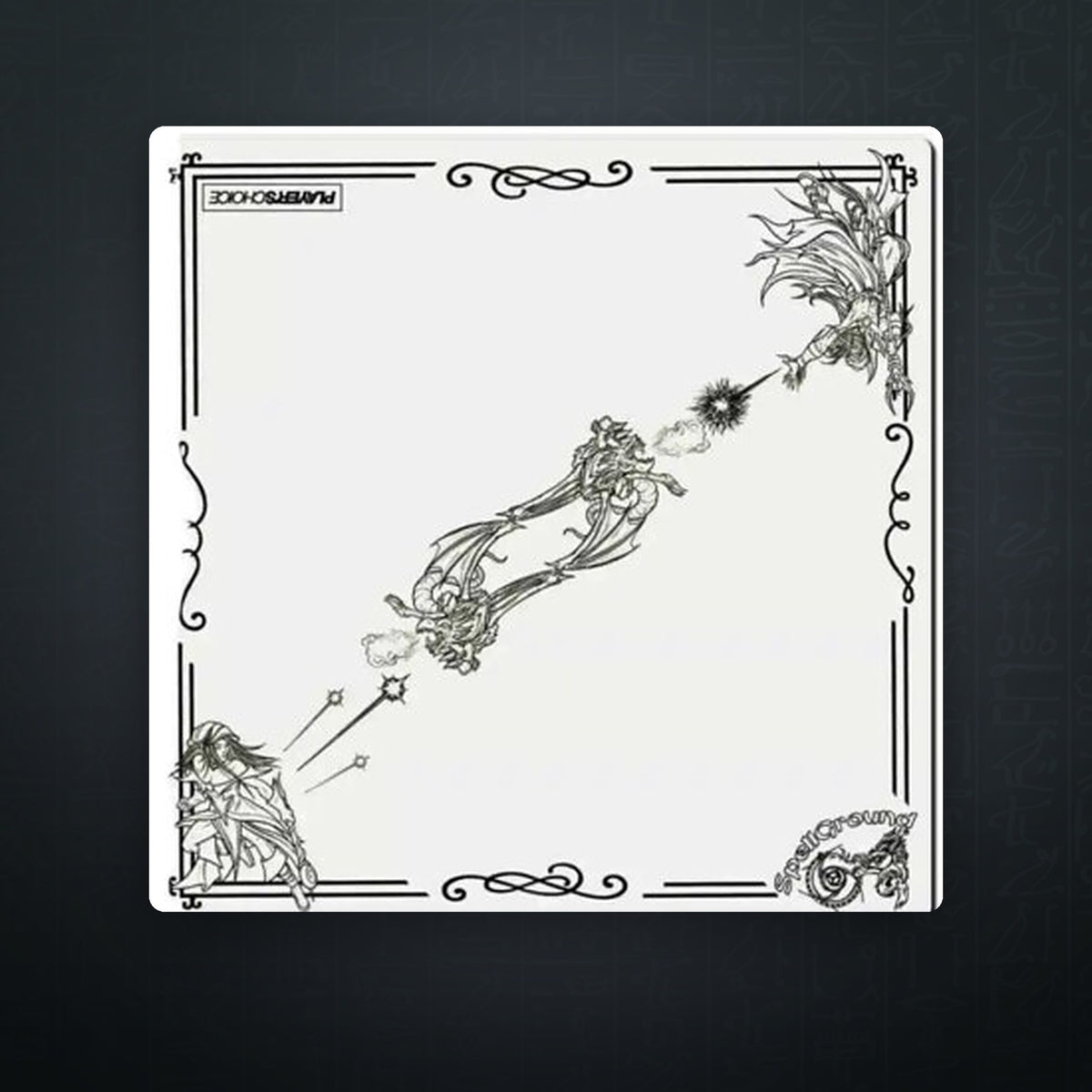 Spellground Dark Mages Playmat v7 White – Stoff-Spielmatte, Player's Choice Collaboration | Jungcards