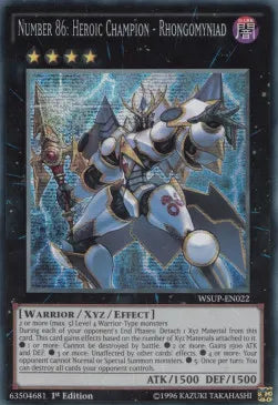 Number 86: Heroic Champion - Rhongomyniad WSUP-022 Secret Rare – Englisch, NM, American version, 1. Auflage