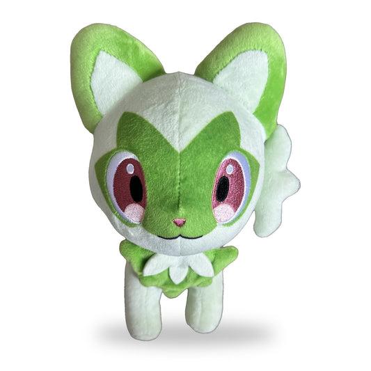 Sprigatito Pokemon Pluesch Sammelfigur weisser Hintergrund
