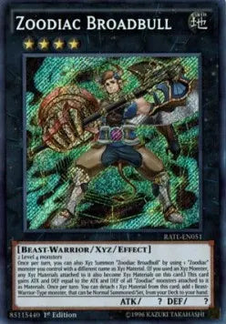 Zoodiac Broadbull RATE-051 Secret Rare – Englisch, NM, 1. Auflage